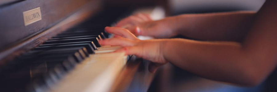 practicing piano