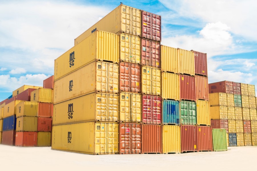 stack of shipping containers
